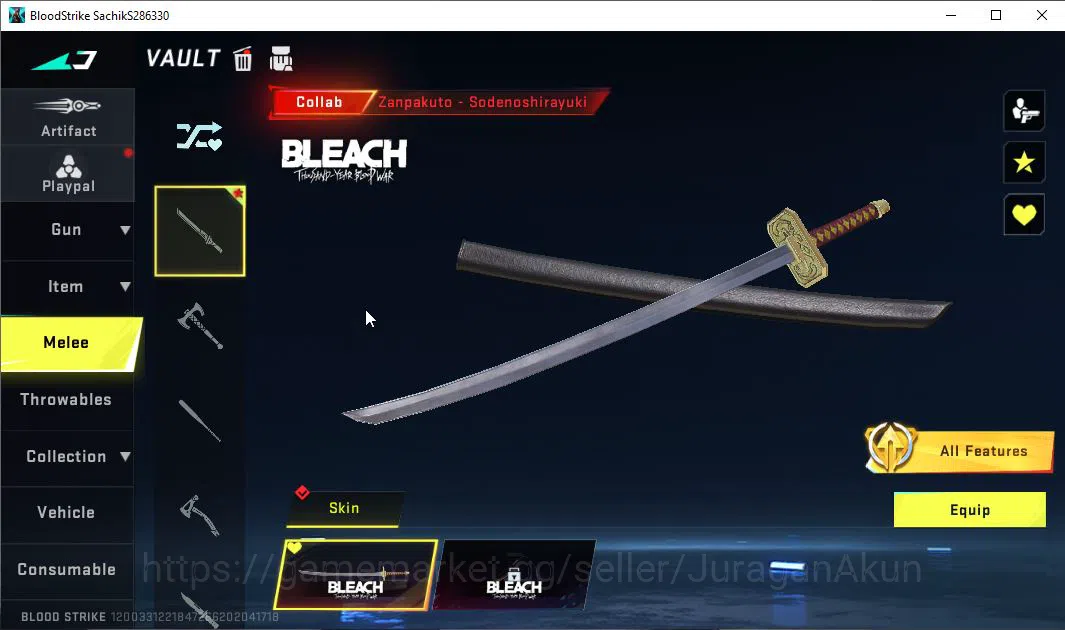 Blood Strike Accounts ASIA|Fresh Starter| 2 COLLAB BLEACH Melee Zanpakut image 3
