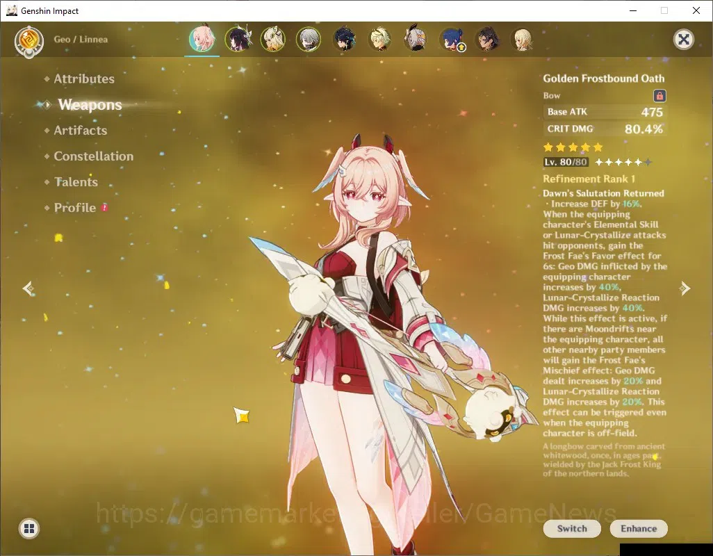 Genshin Impact Accounts ASIA|AR 56|6 Limited + 2 (*5Weap)|[Linnea,Columbin image 11