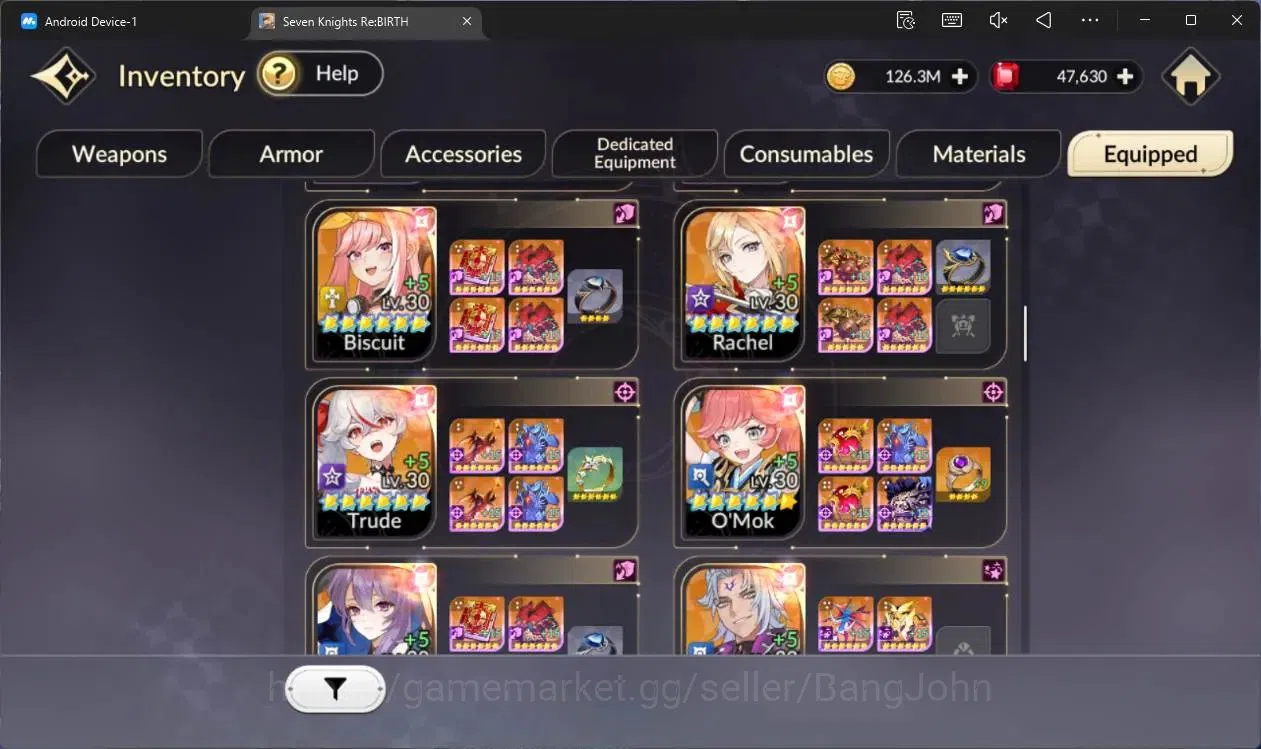Seven Knights Re:Birth Accounts Global |5 EX7(Melia TC1,Juri TC1,Fai,Roise,Gelidus image 15