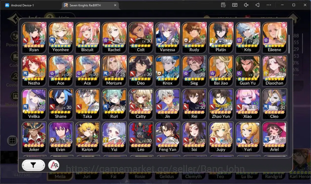 Seven Knights Re:Birth Accounts Global |5 EX7(Melia TC1,Juri TC1,Fai,Roise,Gelidus image 3