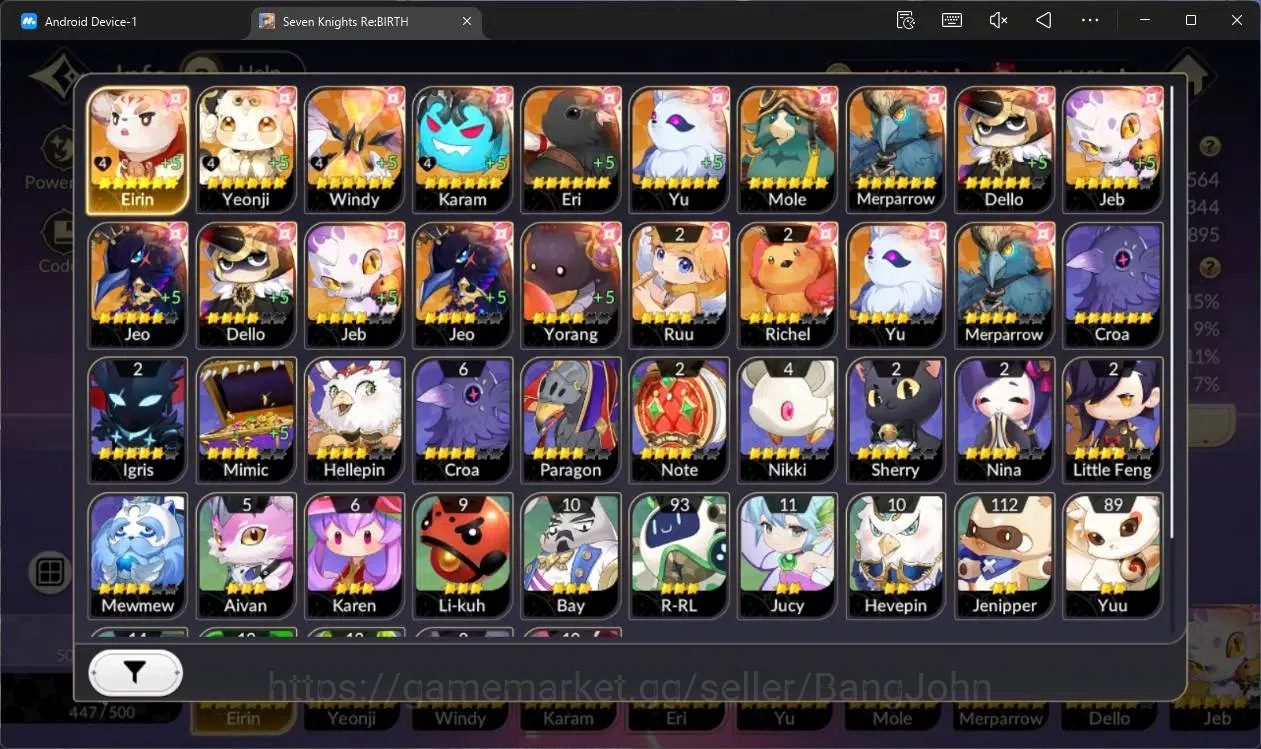 Seven Knights Re:Birth Accounts Global |5 EX7(Melia TC1,Juri TC1,Fai,Roise,Gelidus image 4