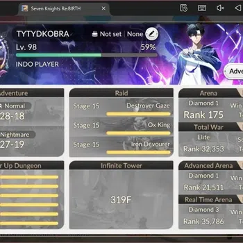 Seven Knights Re:Birth Accounts Global |5 EX7(Melia TC1,Juri TC1,Fai,Roise,Gelidus image 1