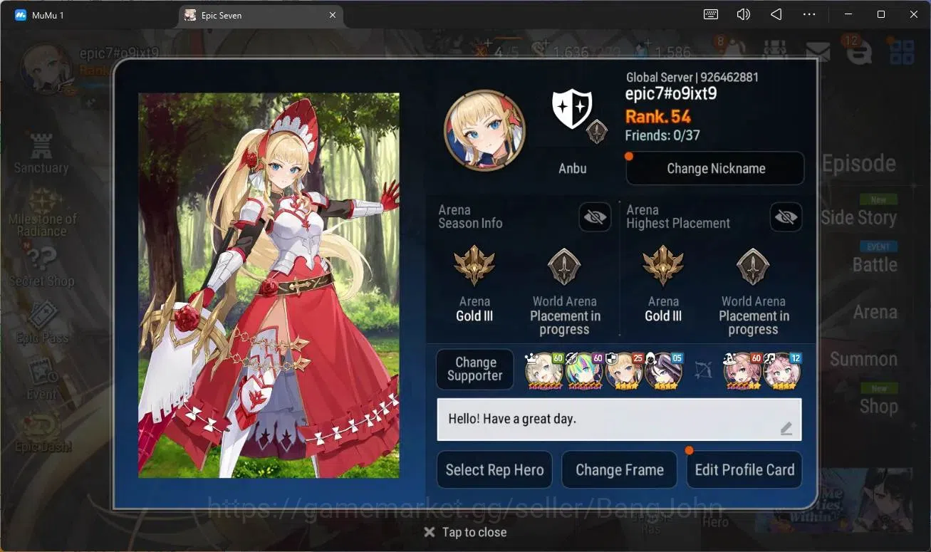 Epic Seven Accounts High-End Global Unverif |8 ML (LOT Scales,SN Yulha,US Choux,R Violet,A Shadow,A Vildred Etc)|PoH ON|SS 2
