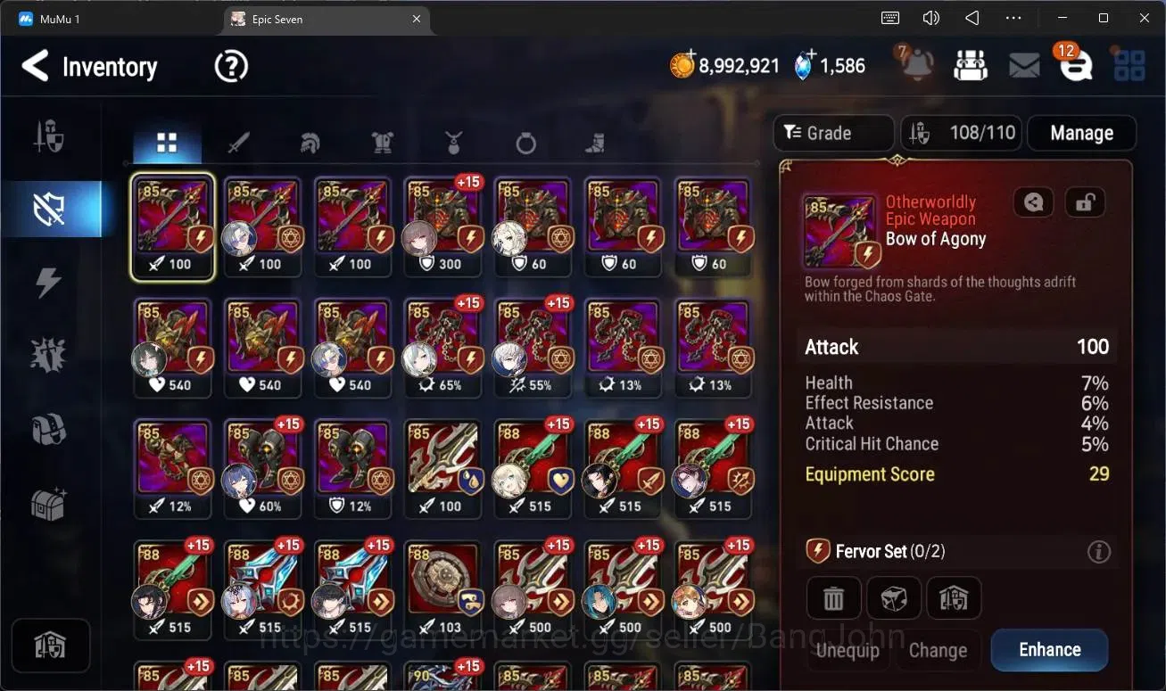 Epic Seven Accounts High-End Global Unverif |8 ML (LOT Scales,SN Yulha,US Choux,R Violet,A Shadow,A Vildred Etc)|PoH ON|SS 20