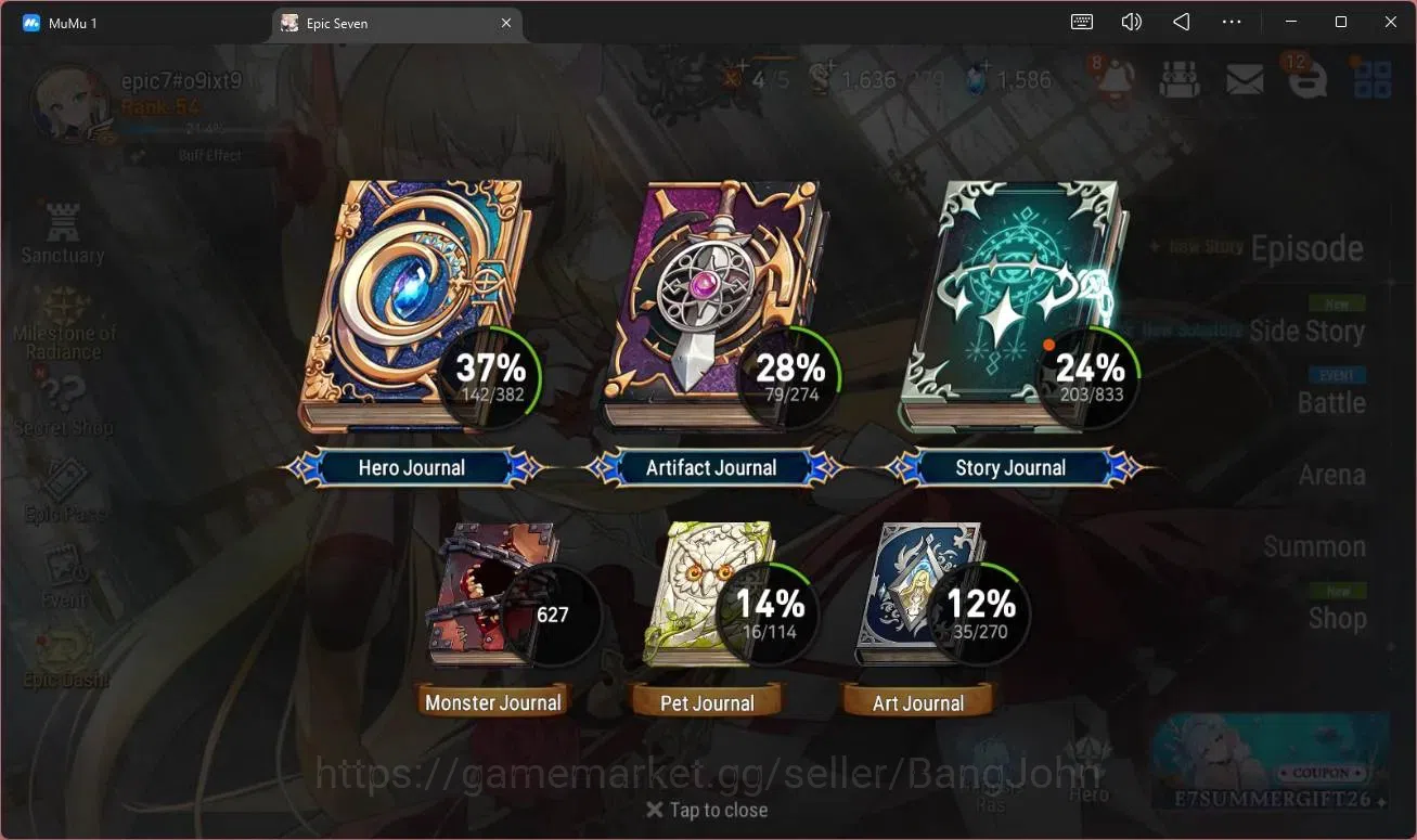 Epic Seven Accounts High-End Global Unverif |8 ML (LOT Scales,SN Yulha,US Choux,R Violet,A Shadow,A Vildred Etc)|PoH ON|SS 3