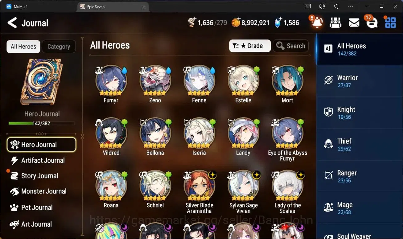Epic Seven Accounts High-End Global Unverif |8 ML (LOT Scales,SN Yulha,US Choux,R Violet,A Shadow,A Vildred Etc)|PoH ON|SS 6