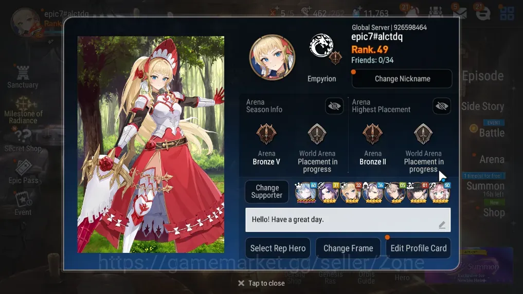 Epic Seven Accounts High-End Global Unverif|5ML(NMLuna,Dupe Lisette,LCB,BWI,Tenebria, Etc.)|Gold 39.9M|Check 1
