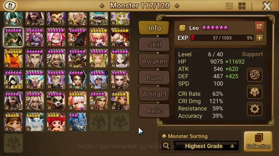 Summoners War: Sky Arena Accounts End-Game GLOBAL Lv100|2 LD[Xiana,Eludia]|55 Total NB5[Leo,Shi Hou,Oliver,Etc]+105 11