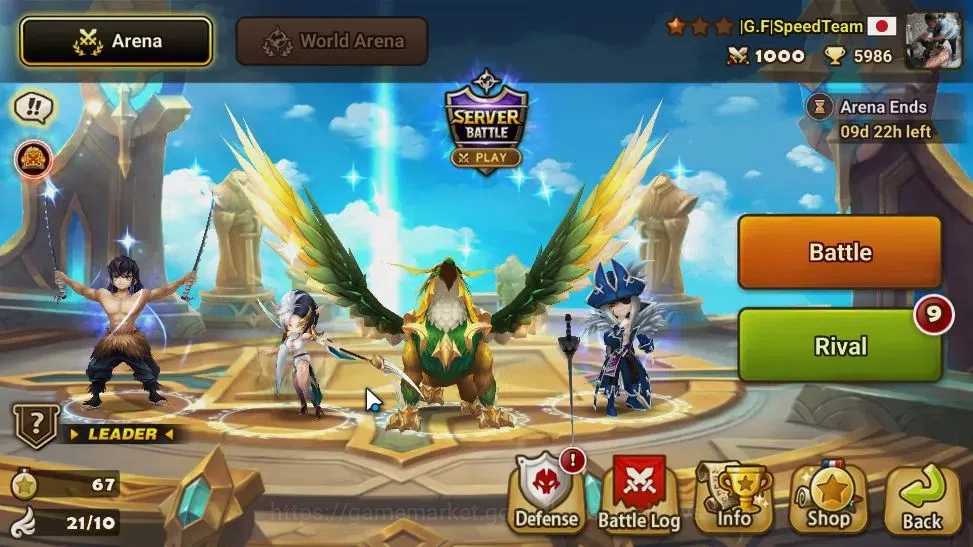 Summoners War: Sky Arena Accounts End-Game GLOBAL Lv100|2 LD[Xiana,Eludia]|55 Total NB5[Leo,Shi Hou,Oliver,Etc]+105 15