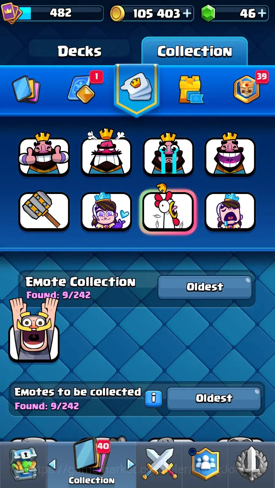 Clash Royale Accounts CL 482|KTL 9|Trophy 3816|1 Hero|5 Evo|Cards 59|Che image 4