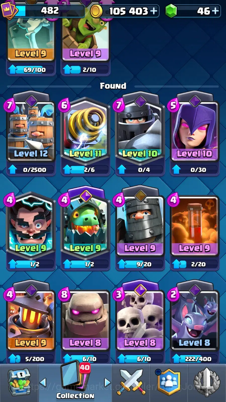 Clash Royale Accounts CL 482|KTL 9|Trophy 3816|1 Hero|5 Evo|Cards 59|Che image 8