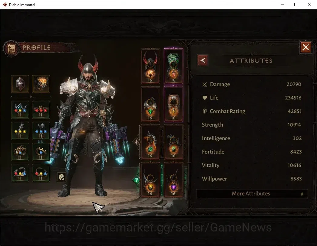 Diablo Immortal Accounts High-End NA-High Heavens|CS ON|Lv60(754)|Demon Hunter|CR 42k|Reso 480|Paragon Vanquisher|Inferno 3