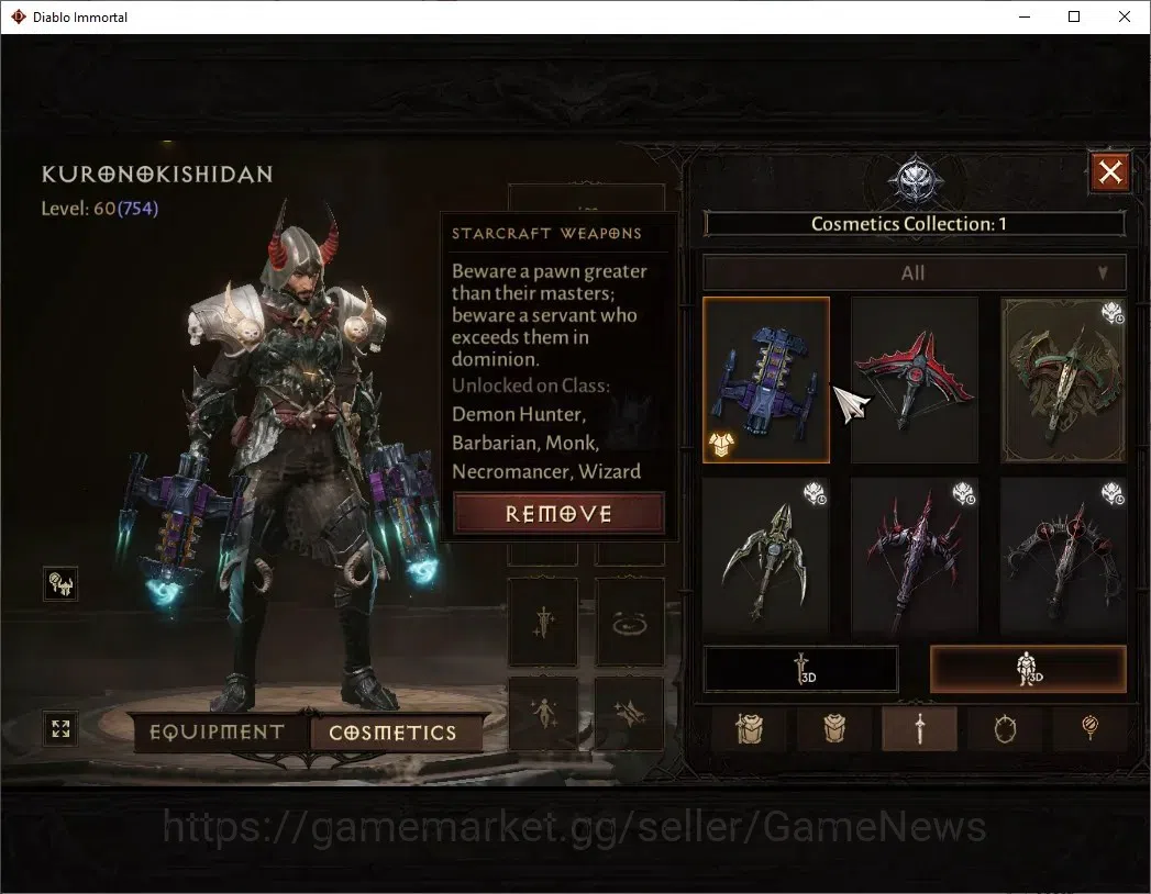 Diablo Immortal Accounts High-End NA-High Heavens|CS ON|Lv60(754)|Demon Hunter|CR 42k|Reso 480|Paragon Vanquisher|Inferno 8