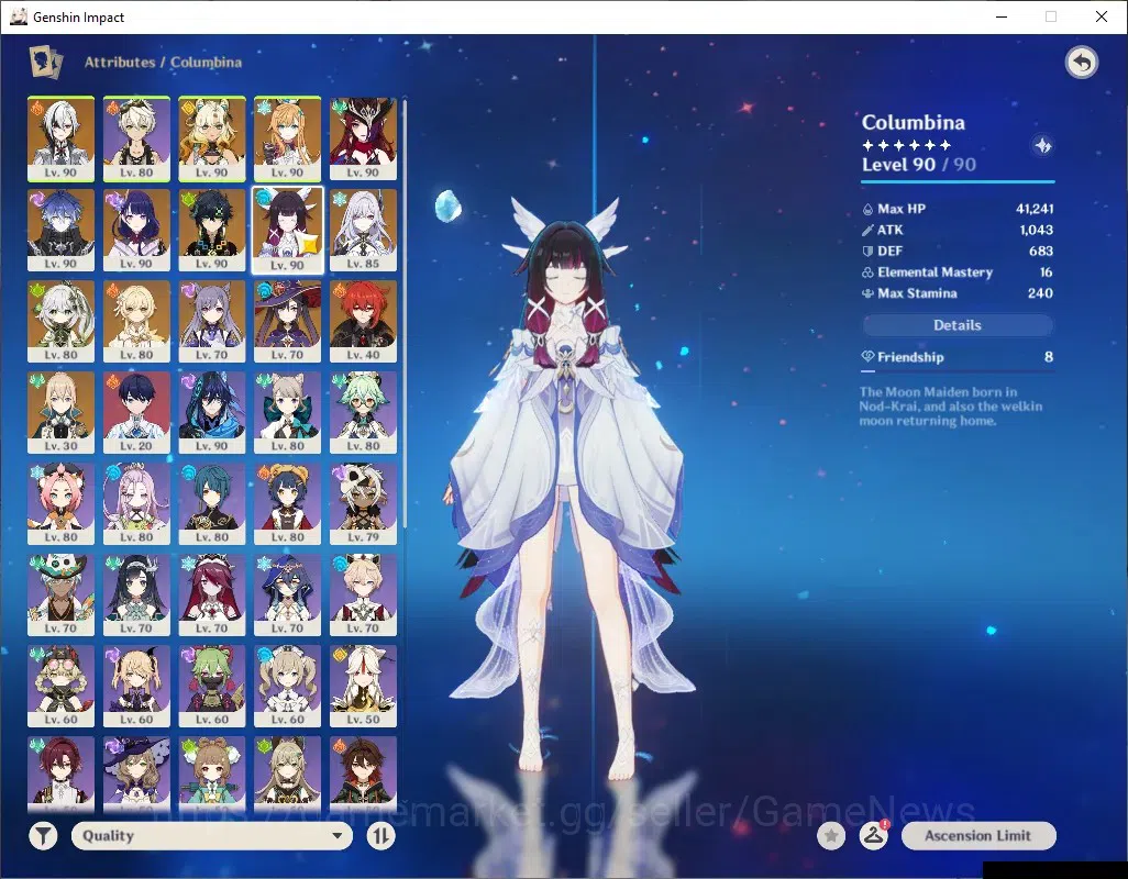 Genshin Impact Accounts ASIA|AR58|PremTeam Skirk|1,8k Primo|10Limited+5(*5 image 10
