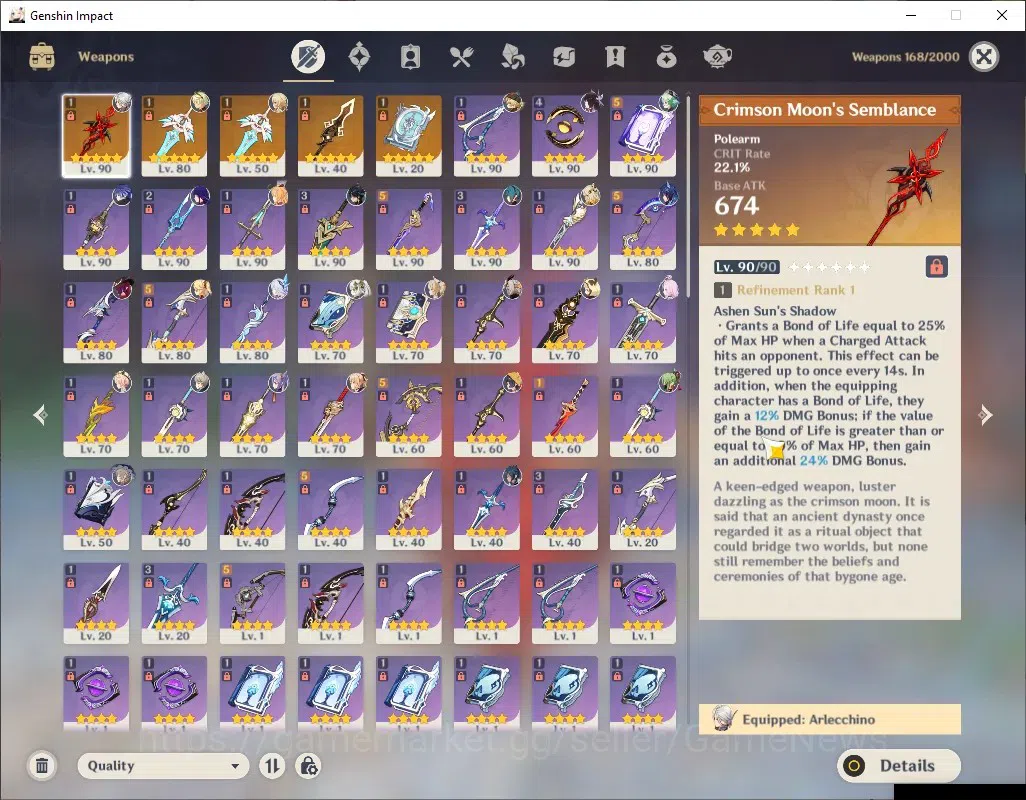 Genshin Impact Accounts ASIA|AR58|PremTeam Skirk|1,8k Primo|10Limited+5(*5 image 19