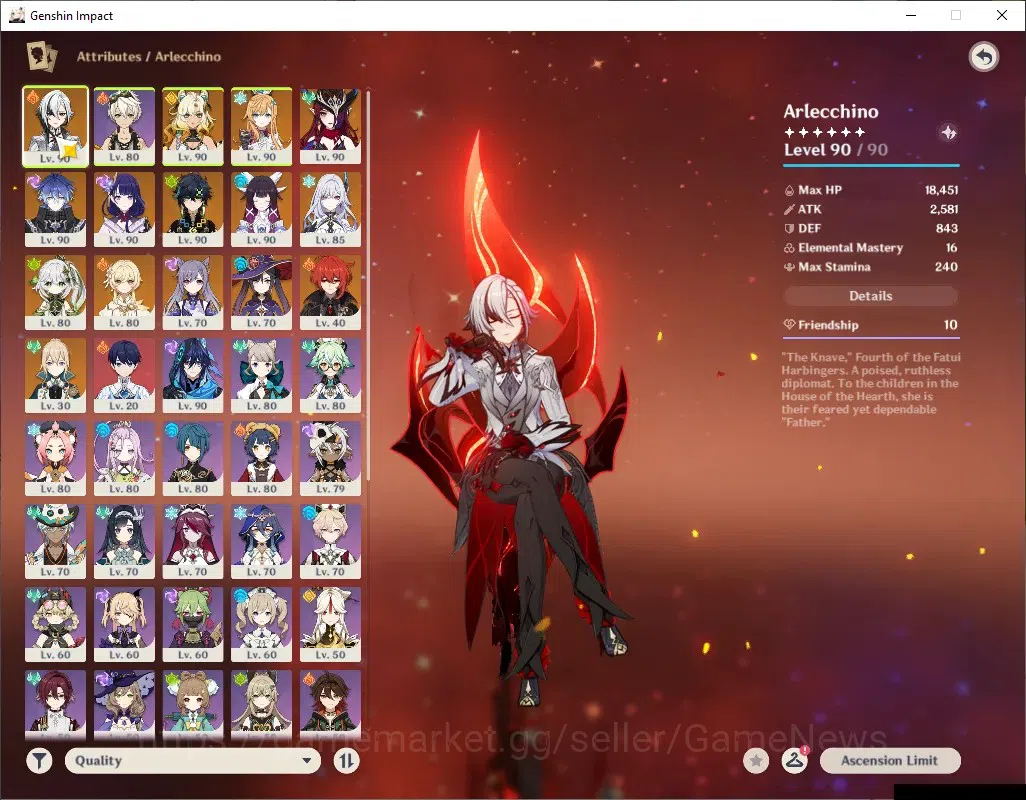 Genshin Impact Accounts ASIA|AR58|PremTeam Skirk|1,8k Primo|10Limited+5(*5 image 3