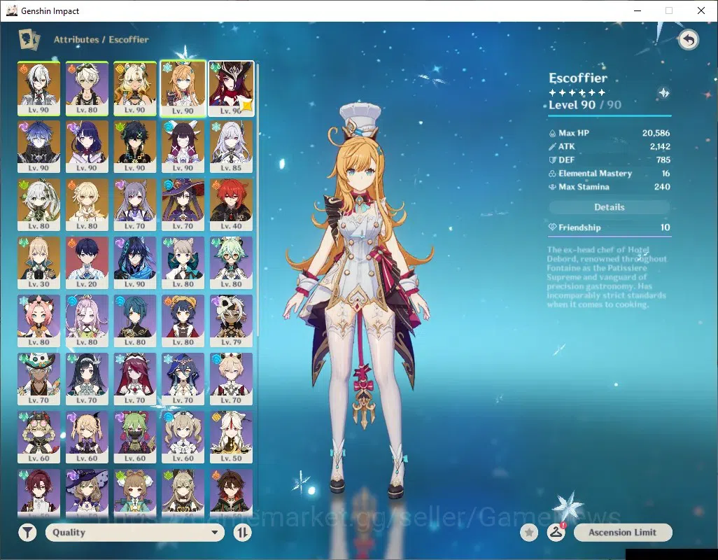 Genshin Impact Accounts ASIA|AR58|PremTeam Skirk|1,8k Primo|10Limited+5(*5 image 5