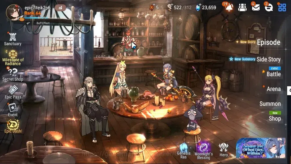 Epic Seven Accounts GLOBAL UnVerif|14 ML(Rhiana&Luciel,LOTScales,HarSe image 1
