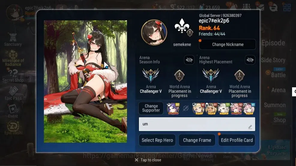 Epic Seven Accounts GLOBAL UnVerif|14 ML(Rhiana&Luciel,LOTScales,HarSe image 2