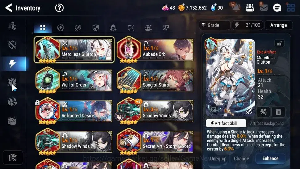 Epic Seven Accounts High-End Global Unverif|2 ML(Eternal W Ludwig, Requiem Roana)+Ab Fumyr,Setsuka,Fenne,Etc|PoH ON|Abyss F 17