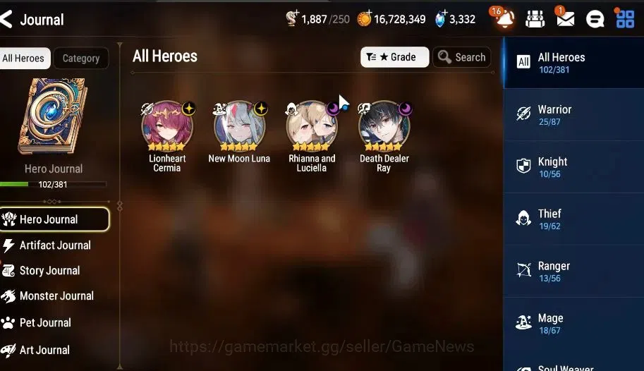 Epic Seven Accounts GLOBAL|UnVerif|4 ML(Rhianna&Luciella,NM Luna,LCerm image 4