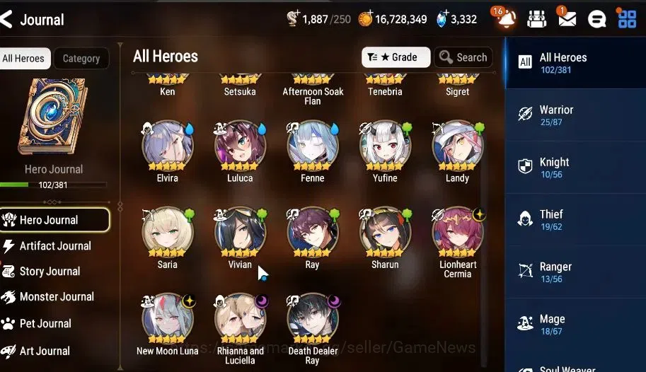 Epic Seven Accounts GLOBAL|UnVerif|4 ML(Rhianna&Luciella,NM Luna,LCerm image 6