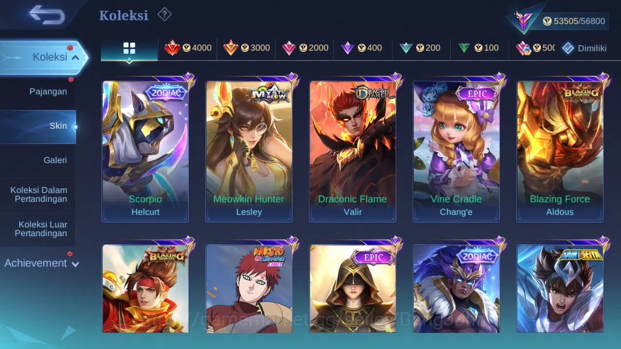 Mobile Legends: Bang Bang Accounts Others Hero 87 Skin 124 | Prime Granger | Luckybox Claude, Lance | KOF karina | Create 7