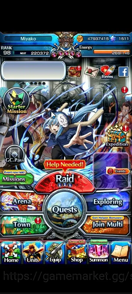 Grand Summoners Accounts Global|1511 cc|Rank 98|25 Ascend+7 TW|(S Miyu,Chlo image 1