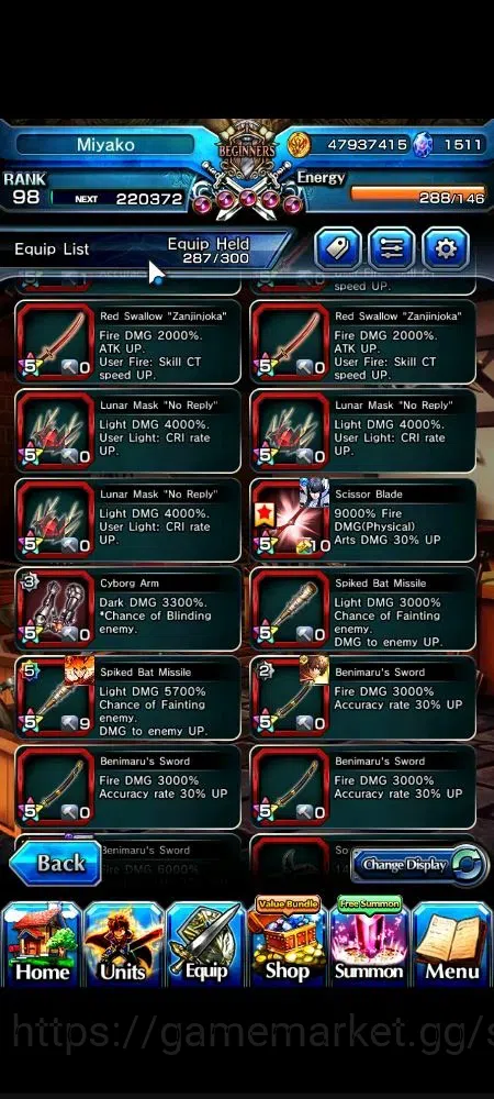 Grand Summoners Accounts Global|1511 cc|Rank 98|25 Ascend+7 TW|(S Miyu,Chlo image 11