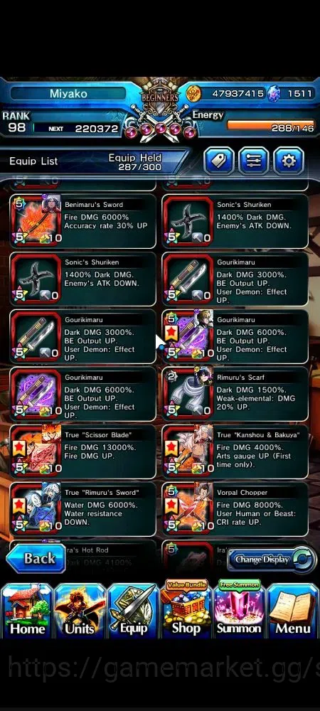 Grand Summoners Accounts Global|1511 cc|Rank 98|25 Ascend+7 TW|(S Miyu,Chlo image 12