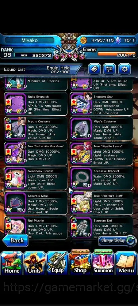 Grand Summoners Accounts Global|1511 cc|Rank 98|25 Ascend+7 TW|(S Miyu,Chlo image 15