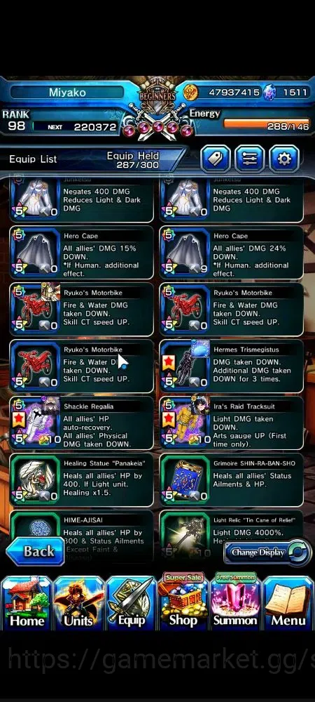 Grand Summoners Accounts Global|1511 cc|Rank 98|25 Ascend+7 TW|(S Miyu,Chlo image 17