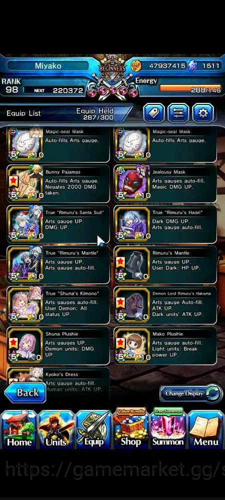 Grand Summoners Accounts Global|1511 cc|Rank 98|25 Ascend+7 TW|(S Miyu,Chlo image 18