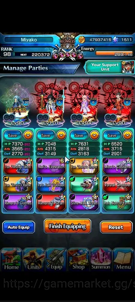 Grand Summoners Accounts Global|1511 cc|Rank 98|25 Ascend+7 TW|(S Miyu,Chlo image 3