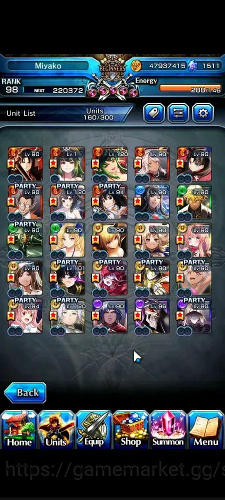 Grand Summoners Accounts Global|1511 cc|Rank 98|25 Ascend+7 TW|(S Miyu,Chlo image 4