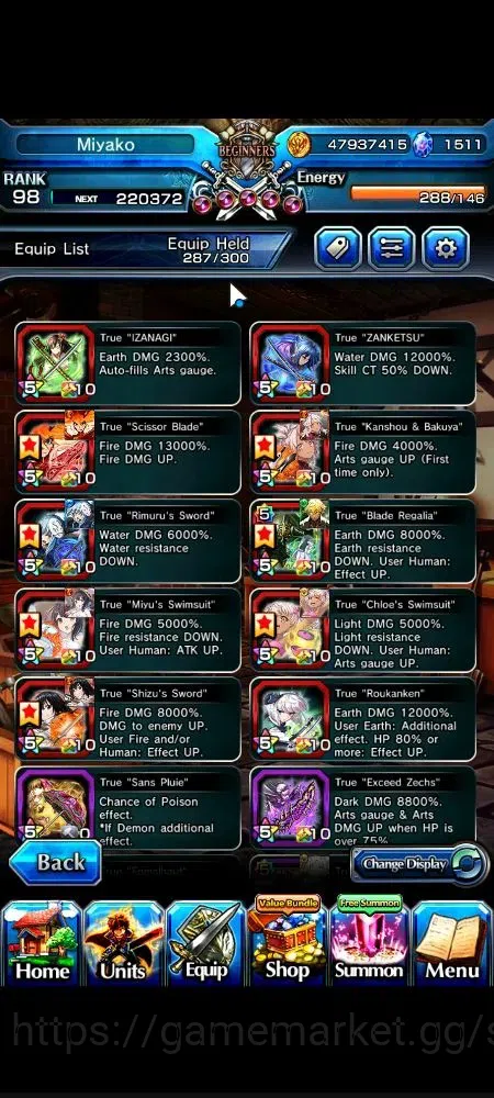 Grand Summoners Accounts Global|1511 cc|Rank 98|25 Ascend+7 TW|(S Miyu,Chlo image 5