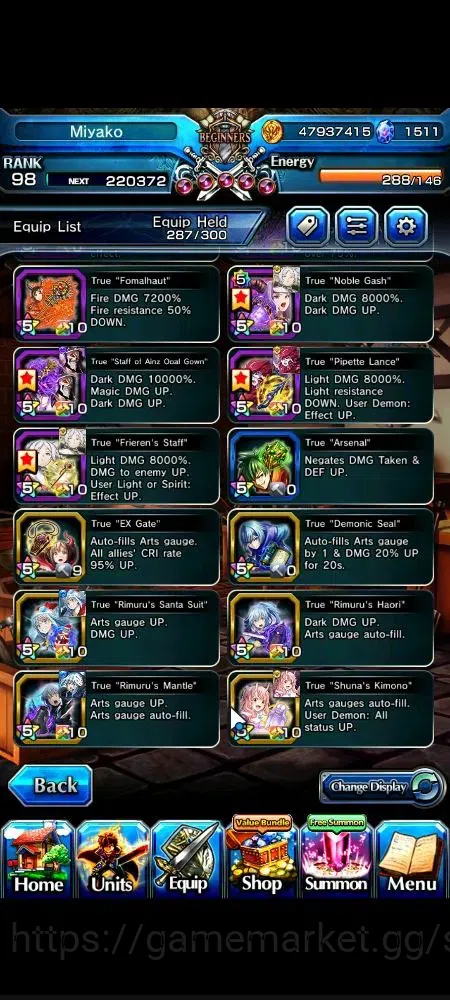 Grand Summoners Accounts Global|1511 cc|Rank 98|25 Ascend+7 TW|(S Miyu,Chlo image 6