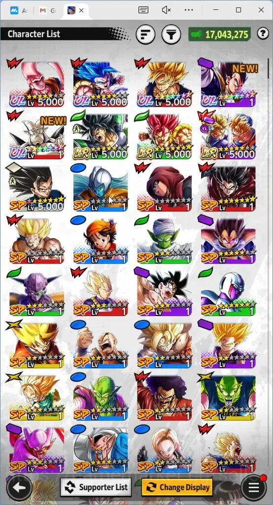 Dragon Ball Legends Accounts High-End Global |Lvl 154|17M Total Power|57 CC|3 LR|5 UL|LR Trunks&Gohan,SSG Shallet,Broly 16
