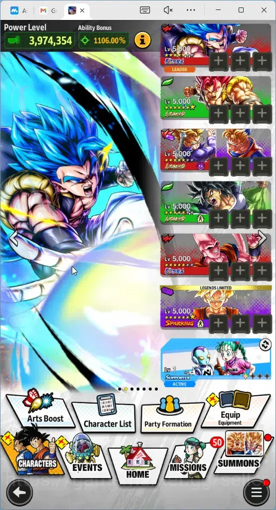 Dragon Ball Legends Accounts High-End Global |Lvl 154|17M Total Power|57 CC|3 LR|5 UL|LR Trunks&Gohan,SSG Shallet,Broly 18