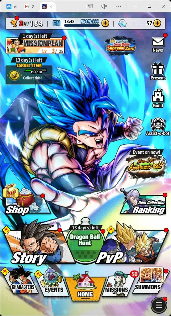 Dragon Ball Legends Accounts High-End Global |Lvl 154|17M Total Power|57 CC|3 LR|5 UL|LR Trunks&Gohan,SSG Shallet,Broly 19