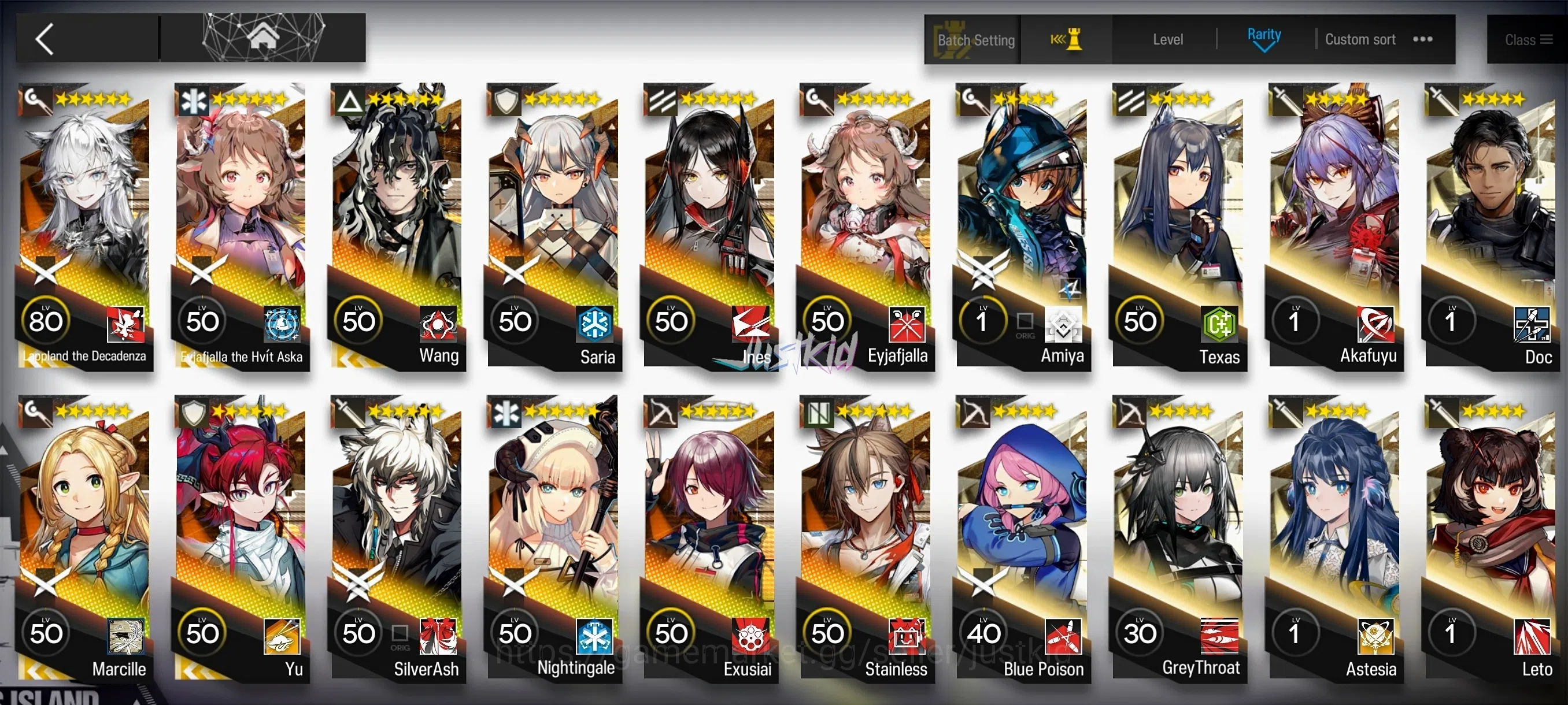 Arknights Accounts Starter ARKNIGHT GLOBAL STARTERMID 12*6 , 5 LIMITED WANG,YU,LAPPLAND ALTER,EYJA ALTER,MARCILLE 1