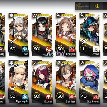 Arknights Accounts Starter ARKNIGHT GLOBAL STARTERMID 12*6 , 5 LIMITED WANG,YU,LAPPLAND ALTER,EYJA ALTER,MARCILLE