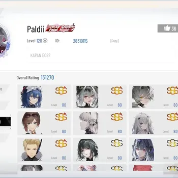 Punishing: Gray Raven Accounts End-Game ASIA|Level 171 Honor Rank|31 SSS|Collab:Dante(DMC),BLACK ROCK SHOOTER|YellowC