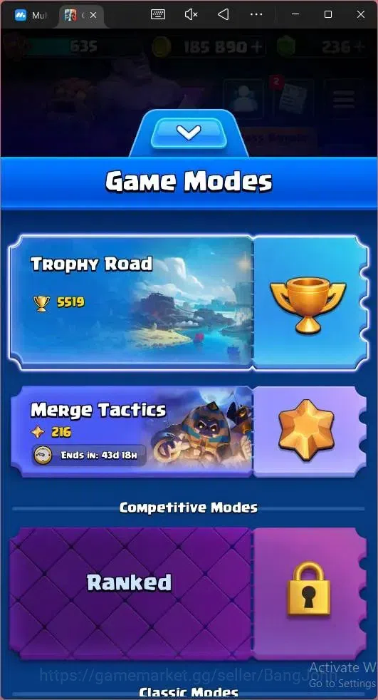 Clash Royale Accounts CL 635|KTL 11|Trophy 5519|76 Card|1Hero|6EVO|Arena image 16