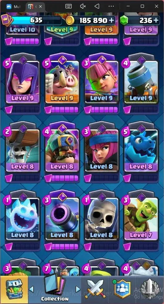Clash Royale Accounts CL 635|KTL 11|Trophy 5519|76 Card|1Hero|6EVO|Arena image 2