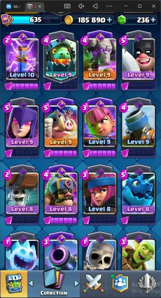 Clash Royale Accounts CL 635|KTL 11|Trophy 5519|76 Card|1Hero|6EVO|Arena image 3
