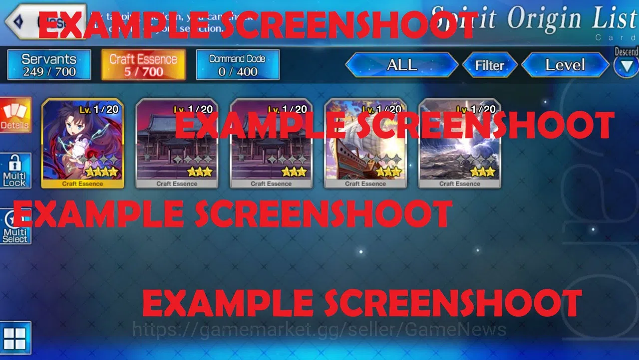 Fate-Grand Order Accounts [NA] SQ Account Tutorial Only BD Unset 200++ SQ + 35++ Ticket + 30++ GA + Random Servant | Check 4