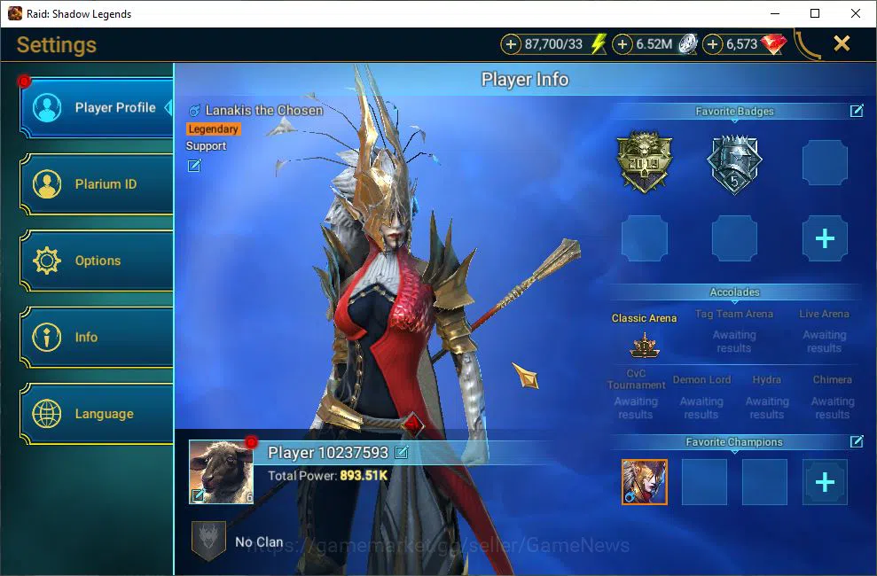 Raid: Shadow Legends Accounts Lv6 893K Power|1 Mythic(Theodosia)+21 Legendary(Ni image 2