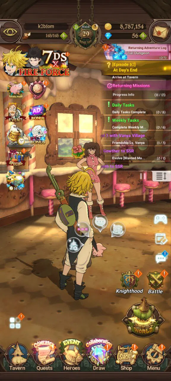 The Seven Deadly Sins: Grand Cross Accounts Others ASIA | 1,3M CC | 1 LR Elizabeth | 2 UR DKM , ODK | Full Collab Fire Force