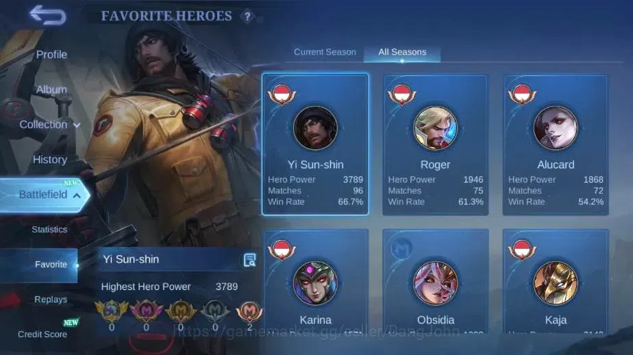 Mobile Legends: Bang Bang Accounts Global|Hero 59|Skin 107|Expert|MetroZero Roger,LBo image 4
